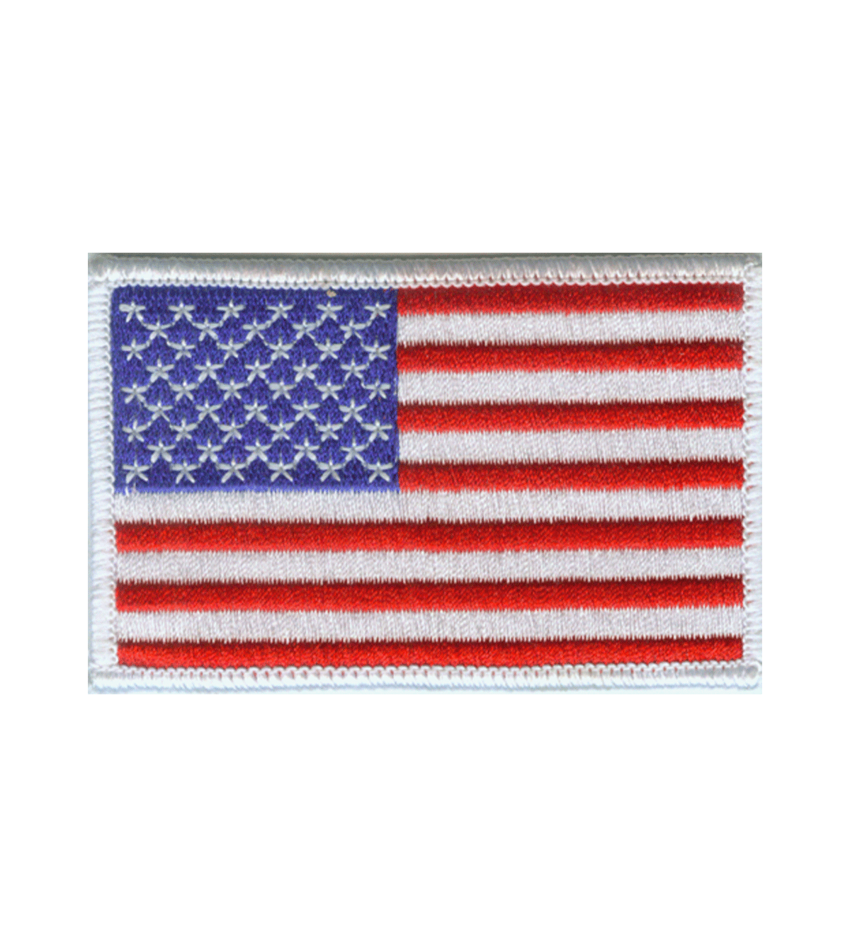 UNITED STATES OF AMERICA FLAG PATCH: Waving White Border